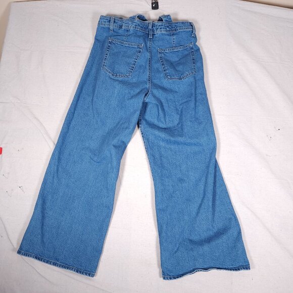 Universal Thread Denim Bib Overalls Womens 12 Jeans Wide Leg Countrycore Work - Picture 13 of 16